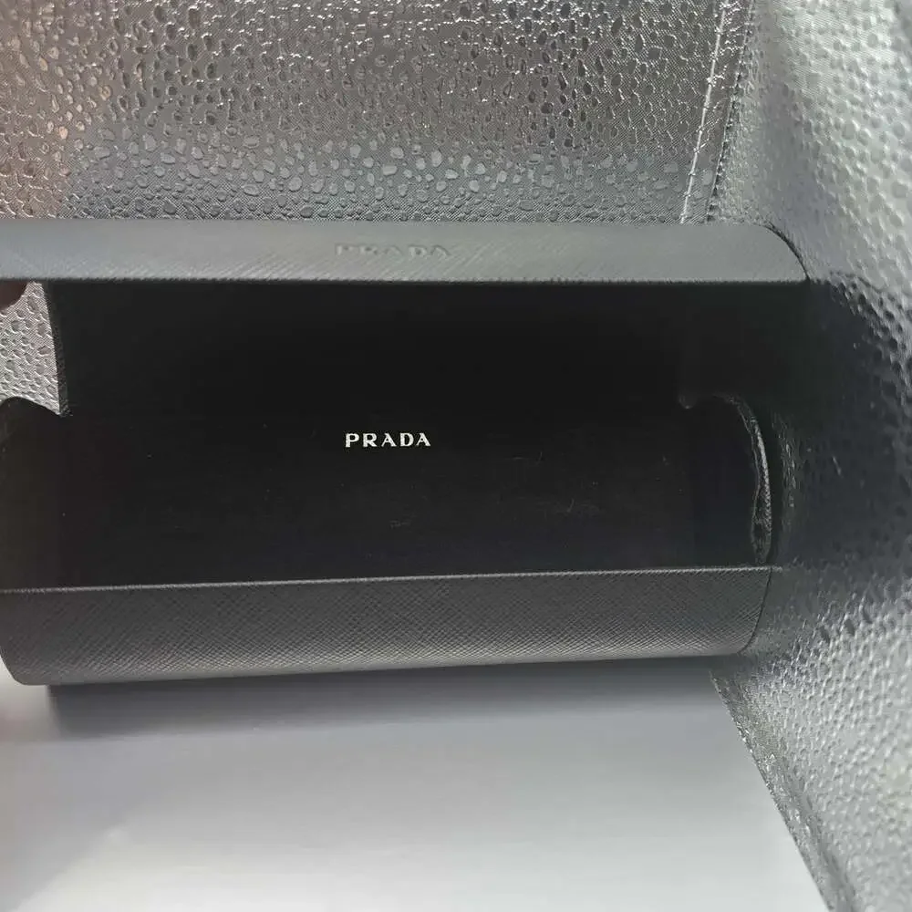 PRADA Authentic Eyeglasses Sunglasses Black Magnetic Case & New Sealed Cloth
